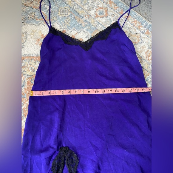 Urban Outfitters Out From Under deep purple / royal blue black lace slip dress - Picture 8 of 14